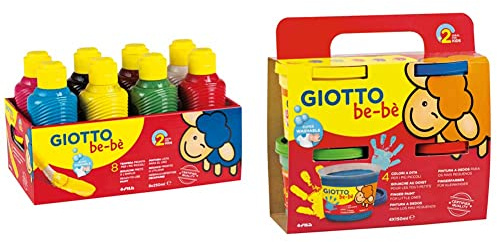Giotto be-bè 5320 00 Tempera 8 x 250ml, colores surtidos & Pintura a dedos 4 x 150 g