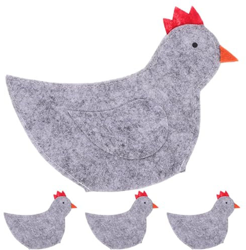 PRETYZOOM Chicken Egg Cosy 4pcs Chick Shape Egg Cosy Warmer Cartoon Egg Sleeve Easter Chick Egg Warm Cover Egg Protector Easter Party Supplies Grey