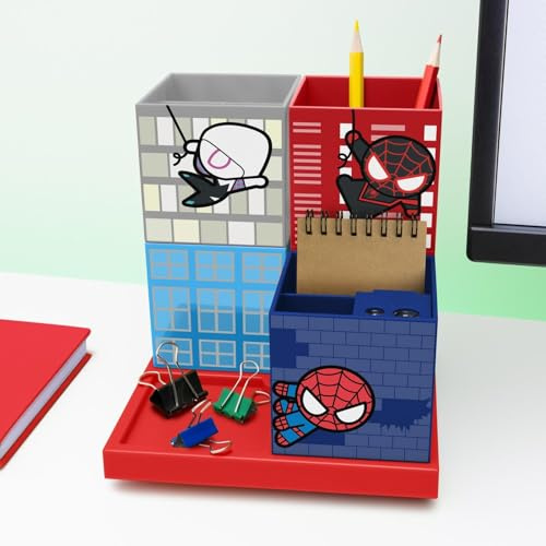 Paladone Spiderman Organiseur de bureau sous licence officielle de bande dessinée, décoration et cadeau, accessoire de bureau et de table de super-héros Marvel nostalgique