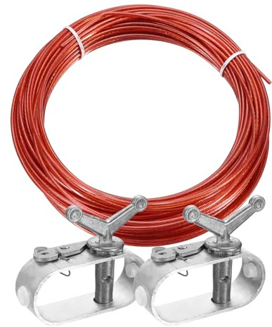 QUARKZMAN 2Pz Tenditore Fune Tensionamento Fune Rivestita Fune d'Acciaio Ø 2mm Lunghezza 20m Tenditore Fune Tensionamento per Teloni per Piscina Corda Fissaggio Copertura Piscina Invernale