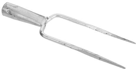 DECOMELODY Fourche Acier à Deux Dents Robuste pour Aération du Sol Ratissage de et Jardinage Extérieur Outil Professionnel pour Plates-Bandes Potagères et Plantation de Fleurs