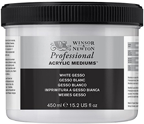 Winsor & Newton Professional Acrylic Medium, White Gesso, 450ml (15.2-oz)