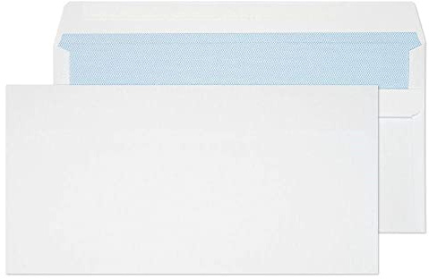 Blake Purely Everyday - White Envelopes DL+ (114 x 229 mm) - Pack of 1000 - Weight 90GSM - Self Seal DL+ Envelopes 4.5 x 9 Inches - Sustainable PEFC Certified - Office Business Supplies (15882)
