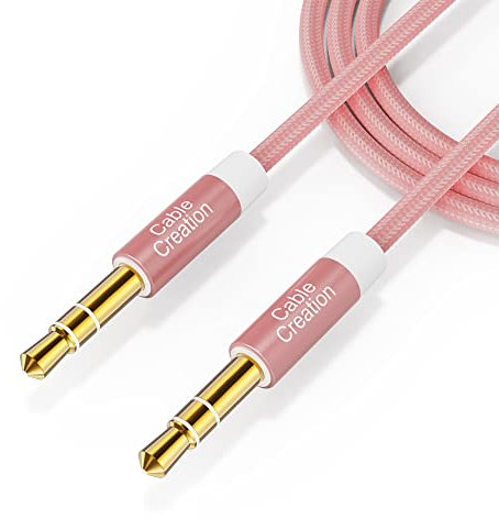 3.5mm Aux Kabel, CableCreation 3,5mm Stereo Audiokabel (Stecker auf Stecker), Klinkenkabel Kompatibel mit iPhone,Auto, Kopfhörern, Tablets, Priva III usw. 0.4M/1.5FT, Rosegold
