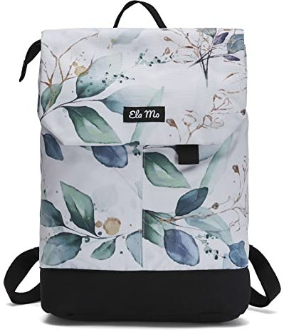 Ela Mo Rucksack Damen - Daypack schön u. durchdacht - Laptop Rucksäcke für Frauen - Anti Diebstahl Tasche für Schule, Uni, Business (Waterleaf Gold)