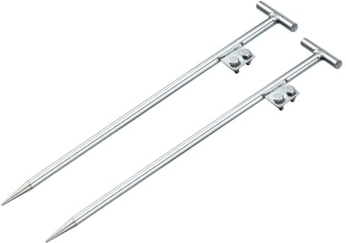QUARKZMAN 2 Stück Erdungsstab kaltverzinkter Erdungsstift 0,7m T-förmige Schweißplatte mit doppeltem Loch für Antenne, Satellitenschüssel, elektrischen Zaun