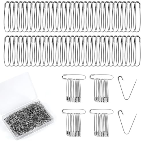 500 Spille di Sicurezza, 2,4 cm Spille da Balia Piccole Daper Hijab da Trapuntatura Senza Anello Accessori da Cucito per Artigianato Fatto a Mano Trapuntatura Maglieria Cucito (Argento)