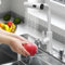 DOKKOME Küchenarmatur Ausziehbar Wasserhahn Küche Wasserfall Küchenarmatur Mischbatterie Küche Spültischarmatur Armaturen für Küchen Kitchen Faucet 3 Strahlarten Weiß