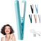Mini Dual Purpose Curling Eisen, 2025 Neu Mini Lockenstab mit Doppeltem Verwendungszweck, Haarglätter und Locken 2 in 1, Tragbarer Reise Lockenstab für alle Haartypen (Blau)