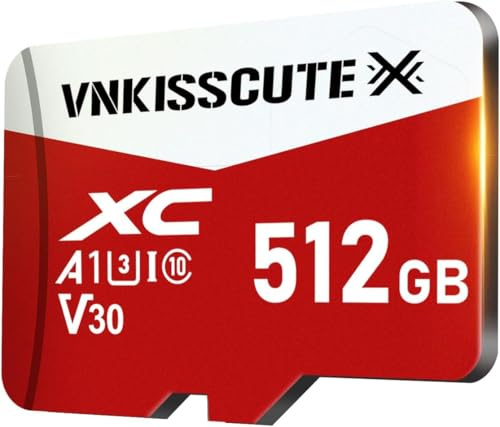 Tarjeta Micro SD 512GB, Tarjeta Extreme MicroSDXC de Memoria Alta Velocidad Memory Card Gran Capacidad SD Card para Cámaras, Teléfonos, Dash CAM, Tabletas