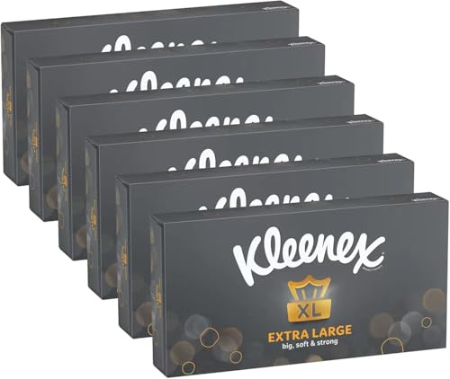 Kleenex Extra Large Facial Tissue for Men 2ply 90 Sheets, Pack of 6 | Sold by Bargain Hub