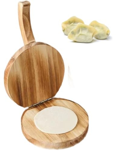 Prensa de tortillas de madera - Máquina para hacer bolas de masa de madera para hacer tortillas, envoltorios de bolas de masa y panes planos - Prensa de cocina manual fácil de usar Marrón