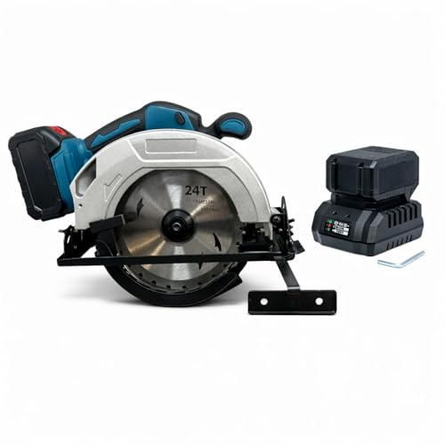 Sega Circolare Brushless a Batteria 68V con 2 Batterie 6000mAh Lama 165mm 4200RPM Regolazione 0-45° Profondità Taglio 45mm Sega Circolare Professionale per Taglio Legno e Plastica