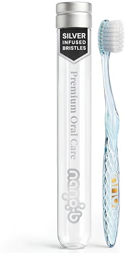 NANO-B | Cepillo de Dientes para Encías Sensibles | Elimina hasta el 99% de las Bacterias Dañinas | PLATA - Azul