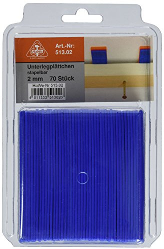 HaWe Unterlegplättchen, 70 Stück, 2 mm, blau, 513.02