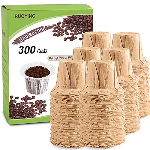 Unbleached Disposable K Cup Filters, Fits Keurig 1.0 & 2.0 Reusable Pods
