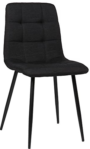 CLP Esszimmerstuhl Tilde I Samt I Stoff I Gesteppt I Mit Bodenschonern, Farbe:schwarz, Material:Stoff