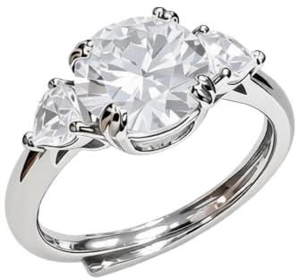 3 Carats Mode Artificielle Vert Blanc Bleu Moissanite Pierres Précieuses Bague Réglable Pour Les Femmes Bijoux Cadeau De Fiançailles
