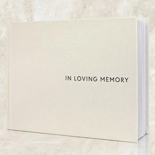 ZICOTO Beautiful Linen Funeral Guest Book for The Celebration of Life - The Perfect in Loving Memory Book with Ample Space to Sign in for Guests - Premium Craftsmanship for Honoring Loved Ones