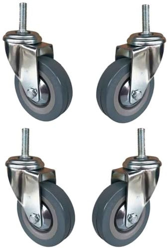 ZYBOWAYL 4 StüCk Schwerlast Möbelrollen 3 Zoll Strandkorbrollen mit Bremse Industrielle Schwenkrollen aus Polyurethan Tragfähigkeit 100kg (Color : M12, Size : Swivel)