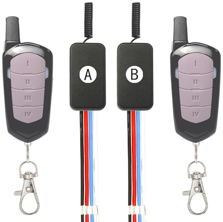 ZHOFONET DC12V Funkschalter,2 Wege Drahtloser Fernbedienung Schalter,DC 5V/12V/24V/30V 3A Mini Relais 2 Kanal Wireless Lichtschalter Fernbedienung 164FT Langstrecken,für Lichtleisten, Türschlösser