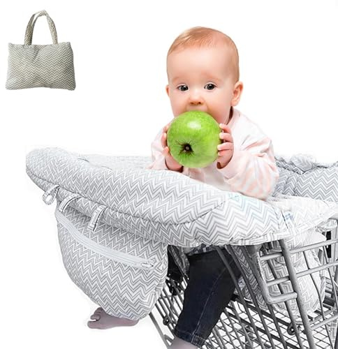 Housse De Chariot Pour Bébé | Protège Siège Chariot Bébé De Supermarché | Housse De Chaise Haute Pour Tout-petits Et Housses De Coussins Panier Avec Sac Transport, 120x70cm