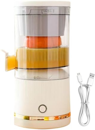 Exprimidor de Naranja y Limón Eléctrico con Separación Automática y Contenedor de Jugo Portátil, 7,4