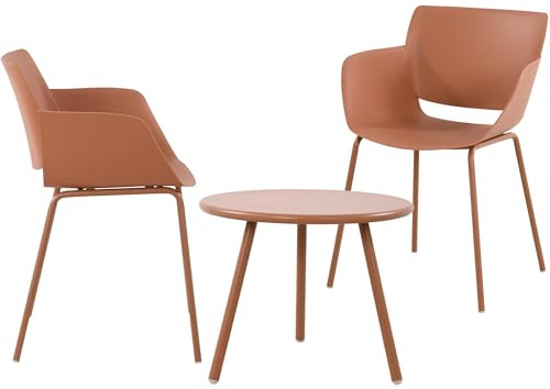CLP Gruppo di sedute Berena per Il Giardino I Set Composto da Tavolo Berea e sedie Alpena I Set da Esterno Resistente alle intemperie, Colore:Terracotta, Contenuto del Set:2 sedie