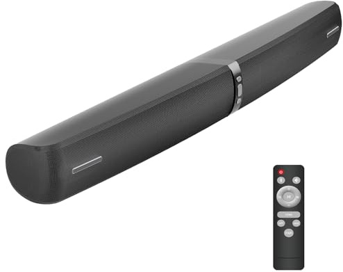 Soundbar for TV, 2-in-1 Detachable Tower Speakers with Bluetooth 5.3/ARC/AUX/Optical Connection – Wall Mountable Home Cinema Sound Bar with Surround Sound System for PC/Projectors/Gaming (Black) 1Pcs