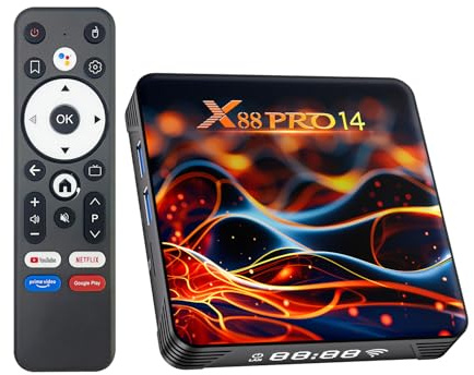 Android TV Box 14.0, 2025 8K Android Box mit RAM 2 Go ROM 16 Go WiFi6 Enternet 10/100M Bluetooth 5.0 USB3.0 Soporte 3D HD 8K Boitier TV Android