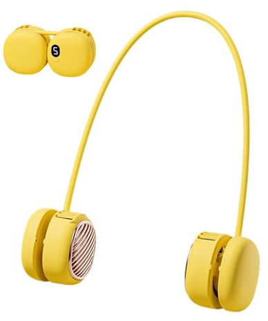 Genérico Ventiladores De Cuello, 5 Velocidades Silencioso Flexible Y Ponible, Ventilador De Cuello Recargable, para Viajes Verano Camping Crucero Exterior Coche Mujeres