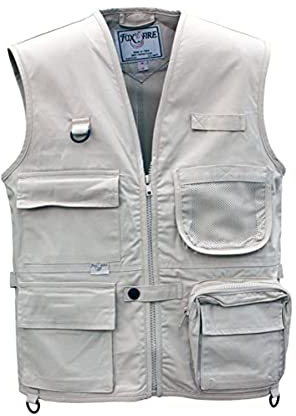 Foxfire Kid's Cargo Explorer Vest for Outdoor, Adventure, Safari and Travel Wear with Pockets, Cotton, Stone, Large