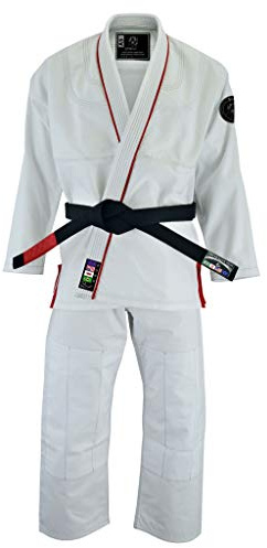 UFG - Classic Brazilian Jiu Jitsu - BJJ Kimono Gi Uniform Kids Adults Unisex (White, A-3)