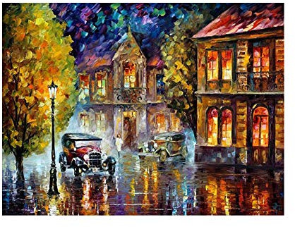 Malen nach Zahlen-Sets für Erwachsene, DIY-Leinwand, Malen-nach-Zahlen-Set für Kinder oder Anfänger, mit Pinseln, Acrylpigment, Zeichnen, Malerei, 40,6 x 50,8 cm, ohne Rahmen (Retro-Auto)