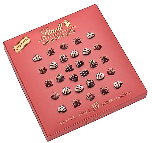 Lindt Schokolade - Marzipan Mini Pralinés | 163 g | Pralinen-Schachtel mit je 32 Pralinen in 6 köstlichen Sorten | Pralinengeschenk | Schokoladengeschenk