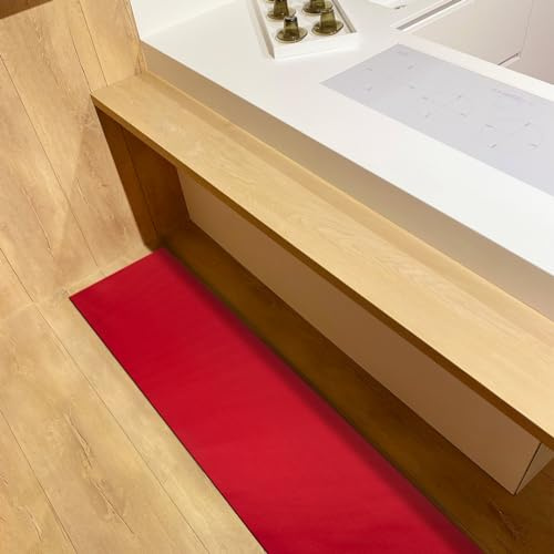 OLIVO.shop ROTOLO STYLE Tappeto cucina su misura, Passatoia cucina antiscivolo, Tappeto cucina pvc, 6 colori e varie misure. (50x150 cm, Rosso)