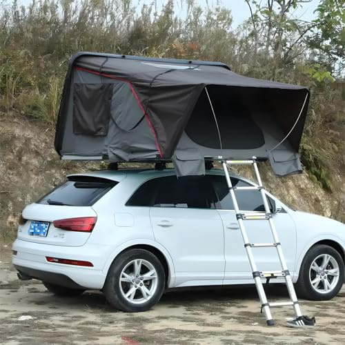 Dachzelt Autodachzelt Hartschale ABS 2 Größen, bis zu 4 Personen Grau, Braun (Größe: 160x210x120cm ohne Vorzelt)