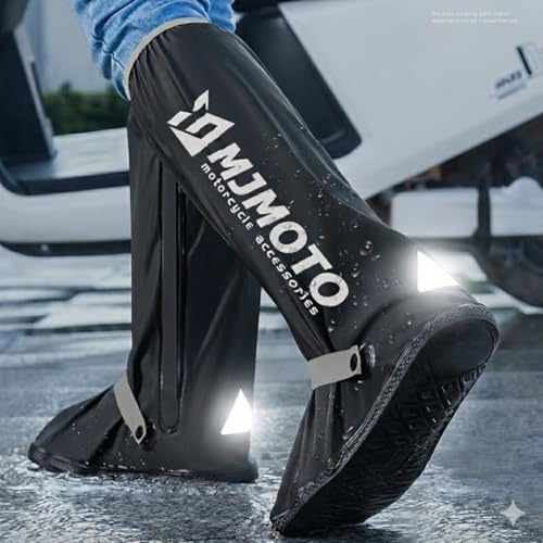 mjmoto högrör-motorcykel-regnskoöverdrag, kreativ, vattentät, återanvändbar, för motorcykel, cykling, regnstövlar, regnsäker, skoöverdrag (L)