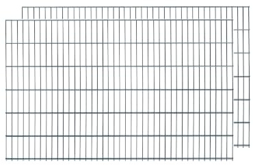 Doppelstabmatten, 2 Stück, Gesamtlänge 4 Meter, Höhe & Farbe wählbar - Drahtstärke: 6/5/6 mm - Maschung: 200 x 50 mm (L 4 m, H 123 cm, Anthrazit)