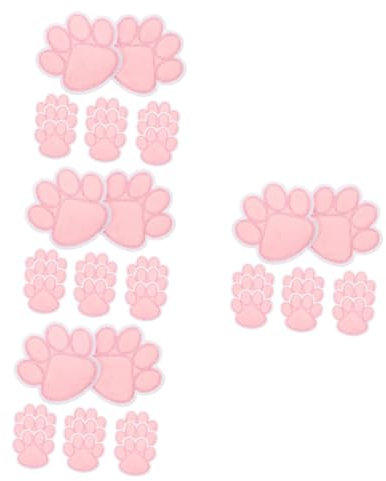 TEHAUX 40pcs Dog Paw Clothing Patches Embroidered Applique Decorations Easy Sew Fashionable Coat Accessories Craft Supplies
