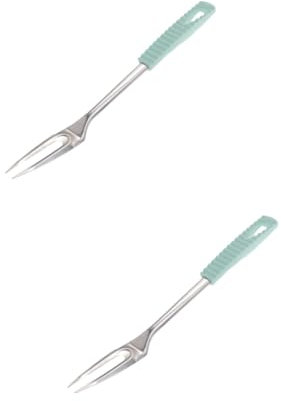 Alipis 2 Piezas tenedor para servir bombón cocedor de pasta colador de cuchara Parilla Cuchara ranurada juego de cubiertos filtros británicos tenedor de carne tenedor para trinchar Silver