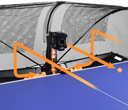 WAYMARK Table Tennis Robot Ping Pong Ball Machine S6-PRO Automatic Ping Pong Robot Trainer Table Tennis Robot Machine with Net and 100 Balls