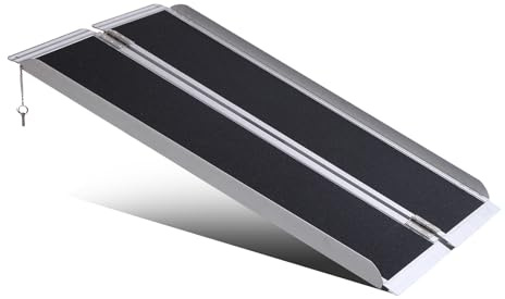 YMINCGGM Portable Wheelchair Ramp 4FT,No-Slip Aluminum Folding Handicap Ramp 800lbs Load Capacaity,Wheel Chair ramp for Home Steps,Stairs,car