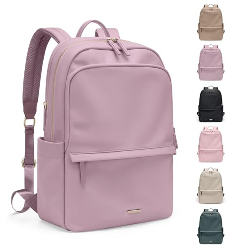 GOLF SUPAGS Mochila de Mujer Informal Daypack for Viajes de Trabajo Universidad Mochila Billetera Ajuste 15.6 Pulgadas Cuaderno(Púrpura Rosado)