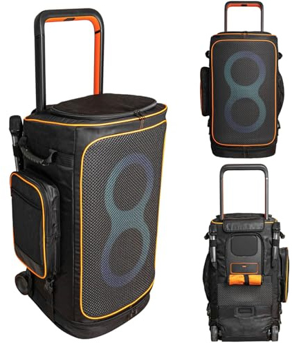 Hzycwgone Étui de Transport Housse de Voyage pour JBL Partybox 520 Enceinte | Sac à Dos Sacoche Robuste pour JBL 520, Poignée de Transport, Pochette Rangement Microphone Accessoire, Extérieur et Voyage