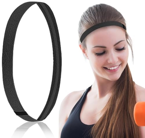 Fascia per il sudore da uomo, sottile, antiscivolo, elastica, per fitness, anti-sudore, per calcio, basket, palestra, esercizio fisico e sport all'aria aperta, per donne e ragazzi, 21,2 x 3,15 cm