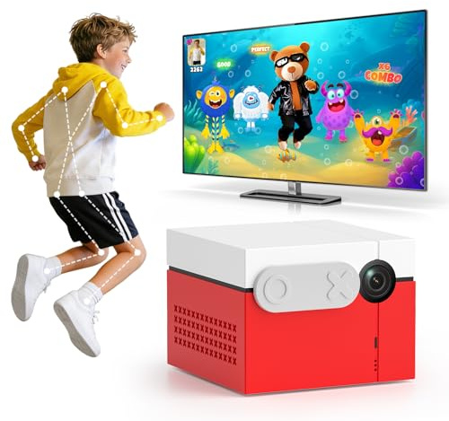 Console Jeu Enfant KINHANK MotionX - Console de Jeux Detecteur de Mouvement, Jouet Cadeau pour Enfants dès 4 ans, Interactive Play System avec 40+Jeux, Mises à Jour Régulières/Sans Manette& Abonnement