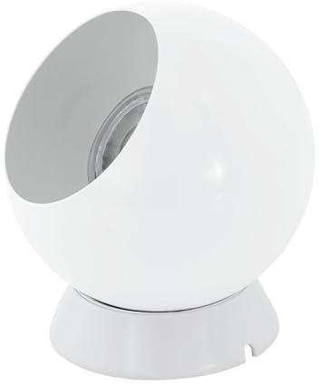 EGLO Petto 1 Lámpara de mesa magnética led, lámpara de metal para salón en blanco, con interruptor, incl. bombilla GU10, blanco cálido