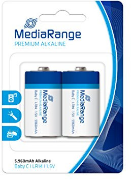 MediaRange Premium Alkaline Batterien, Baby C I LR14 I 1.5V, 2er Pack, MRBAT108