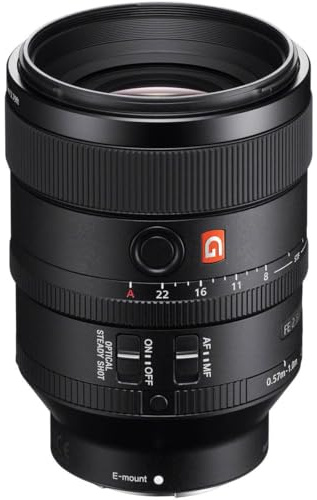 Sony SEL100F28GM 100mm f2.8 Medium-telephoto Fixed Prime Camera Lens, Black